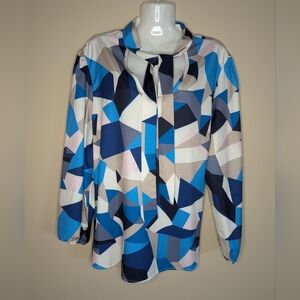 Shein Geometric Print Long Sleeve Blouse